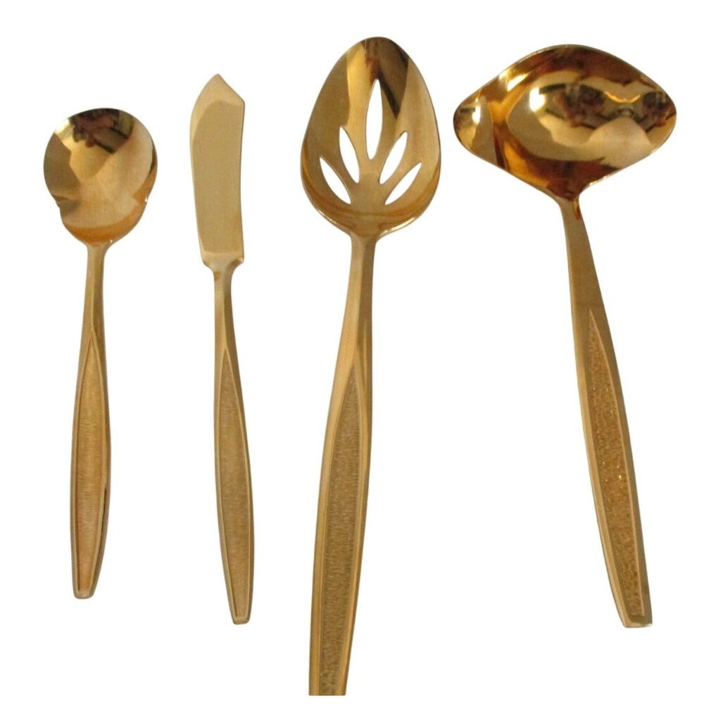 Royalton Antigua Gold Electroplate Serving Pieces Set Of 4